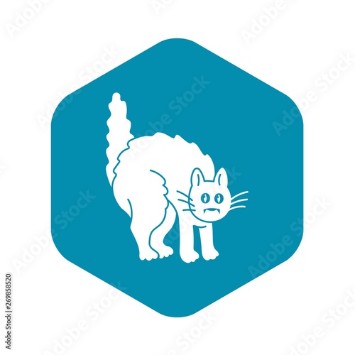 Scary black cat icon. Simple illustration of scary black cat vector icon for web design isolated on white background