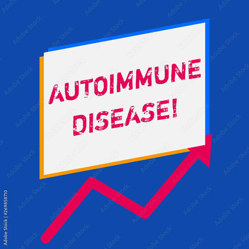 Fototapeta premium Word writing text Autoimmune Disease. Business photo showcasing body tissues are attacked by its own immune system