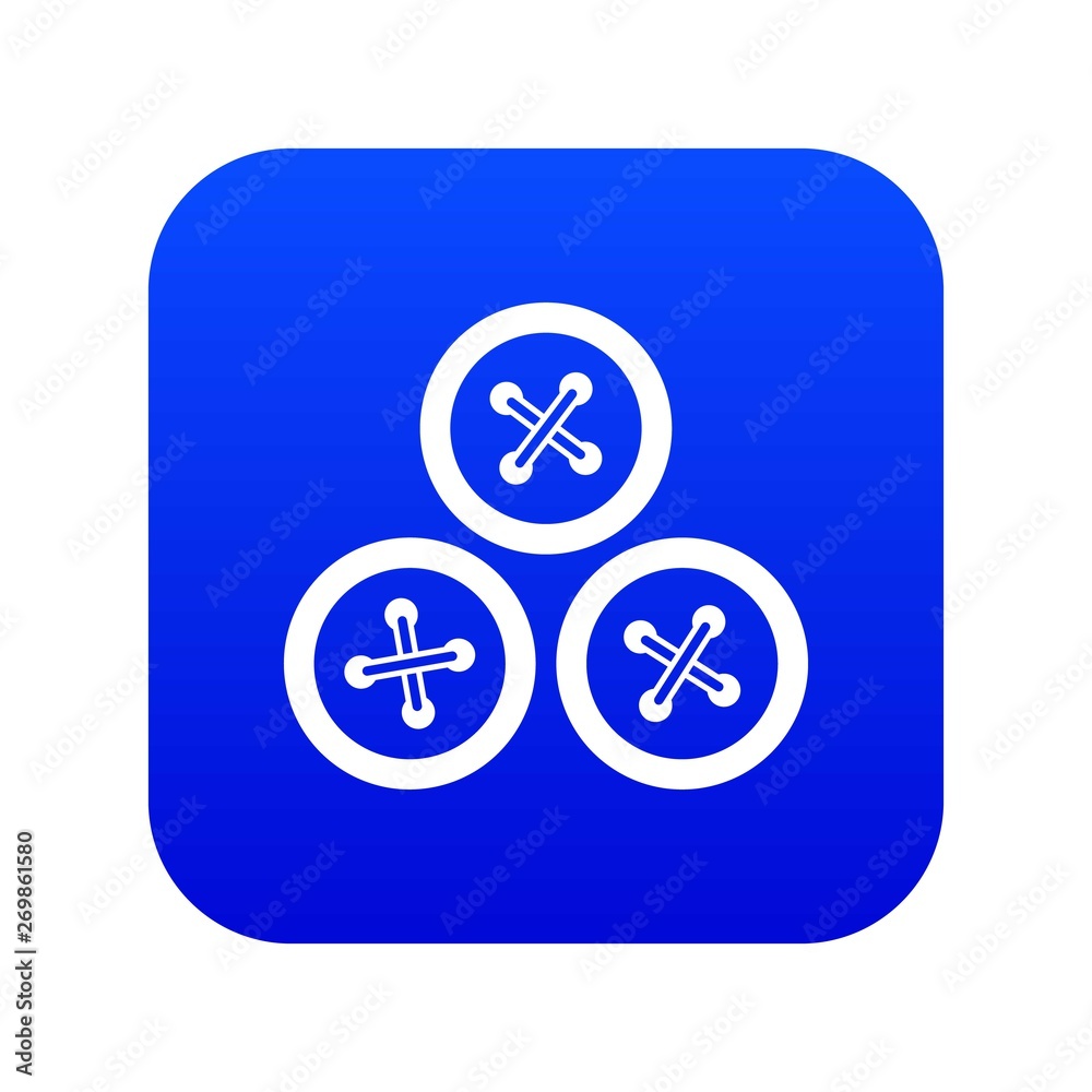 Buttons for sewing icon digital blue for any design isolated on white vector illustration Buttons for sewing icon digital blue for any design isolated on white vector illustration