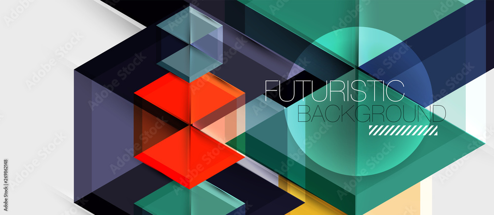 Bright color hexagon geometrical composition background, business presentation template Bright color hexagon geometrical composition background, business presentation template