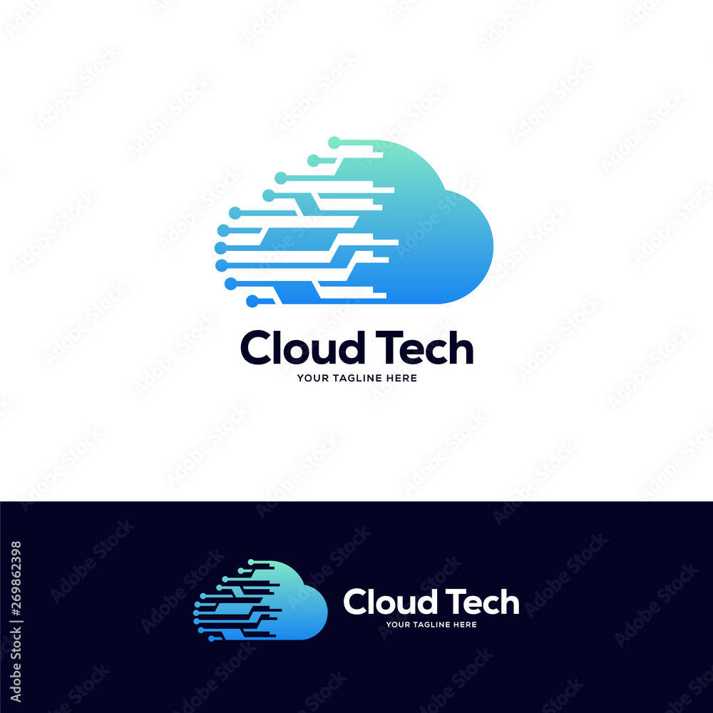 cloud logo designs template, tech logo designs concept Stock Vector ...