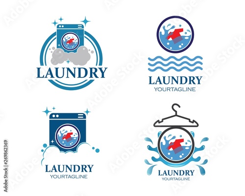 Laundry logo vector icon