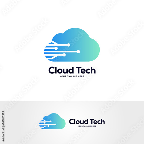 cloud logo designs template, tech logo designs concept