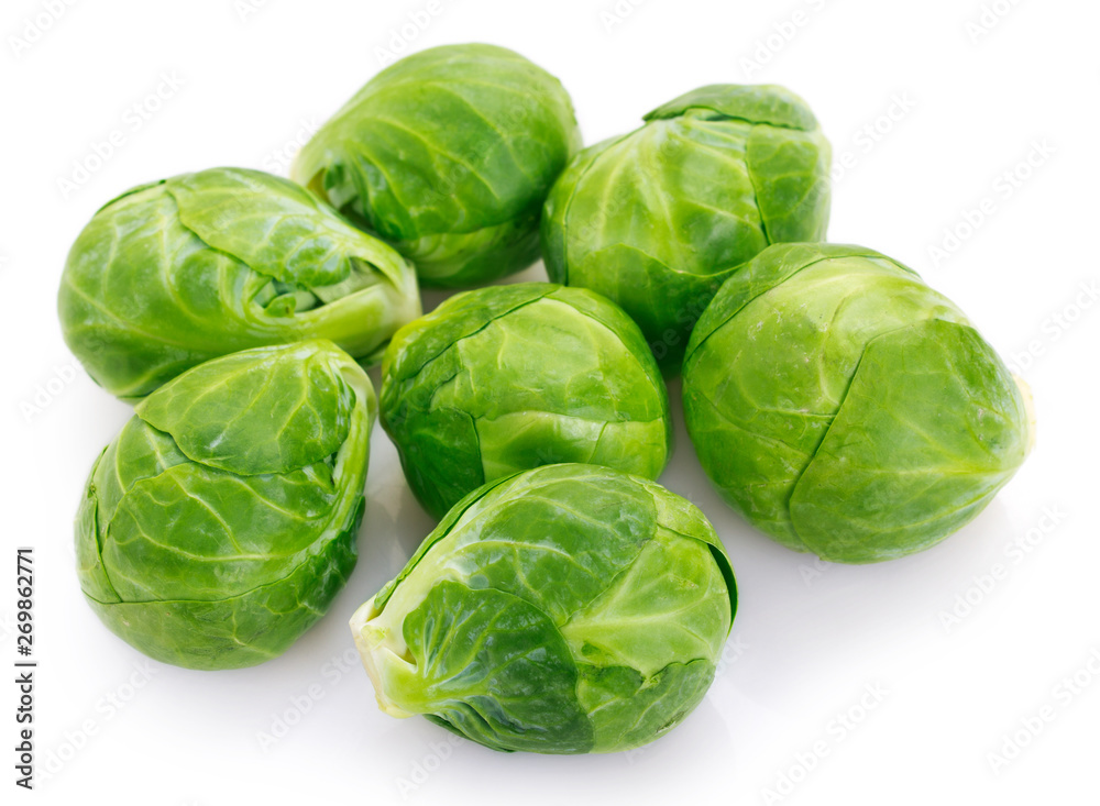 Brussels sprouts on white background Brussels sprouts on white background