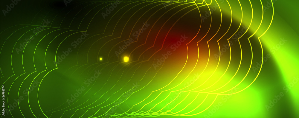 Neon glowing techno lines, hi-tech futuristic abstract background template, vector Neon glowing techno lines, hi-tech futuristic abstract background template, vector