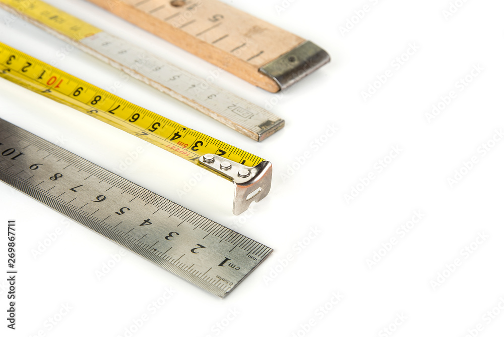 Various meters on a white background with pencil Various meters on a white background with pencil