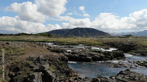 Video clip of Laxa in Kjos is the centerpiece of one of the most stunning glacially-forged valleys in southern Iceland place for Salmon fishing in the midst of rapids waterfall  photo