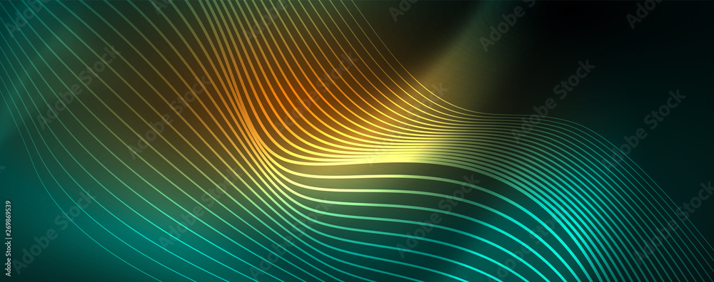 Shiny neon vector wave line abstract background, motion concept Shiny neon vector wave line abstract background, motion concept