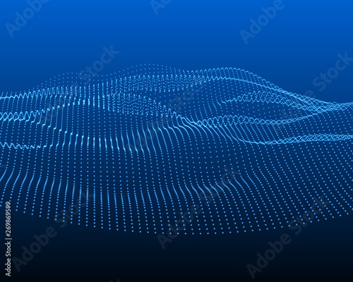Abstract grid technology background. Futuristic technology network wireframe.