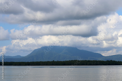 Sea bay with mountains - Santubong Borneo Sarawak Malaysia Asia