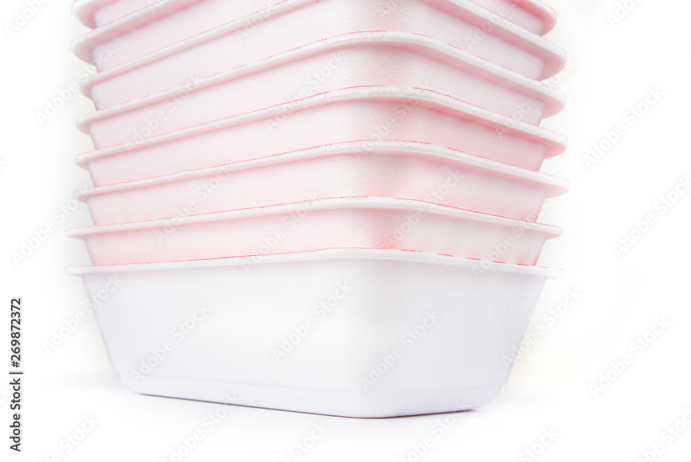 Obraz premium Disposable polystyrene bowl on a white background