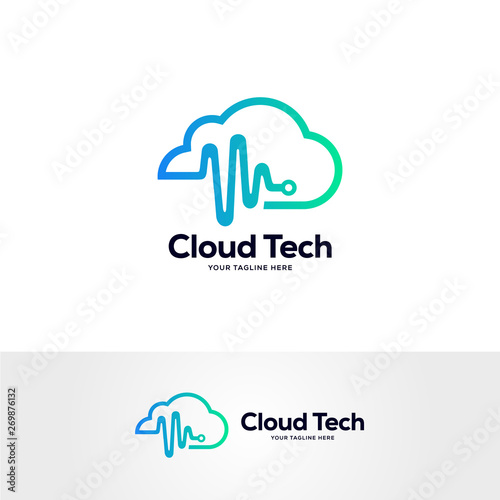 health cloud logo design concept, vibe logo designs, tech logo design template