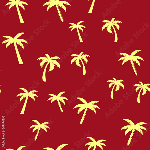 Coconut palm tree. Summer Tropical vector Seamless pattern