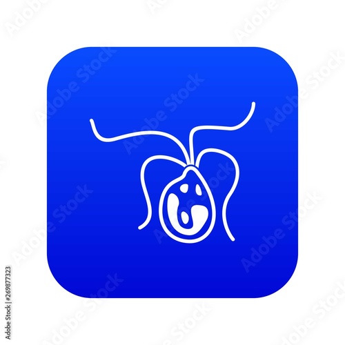 Bacterial cell icon digital blue for any design isolated on white vector illustration