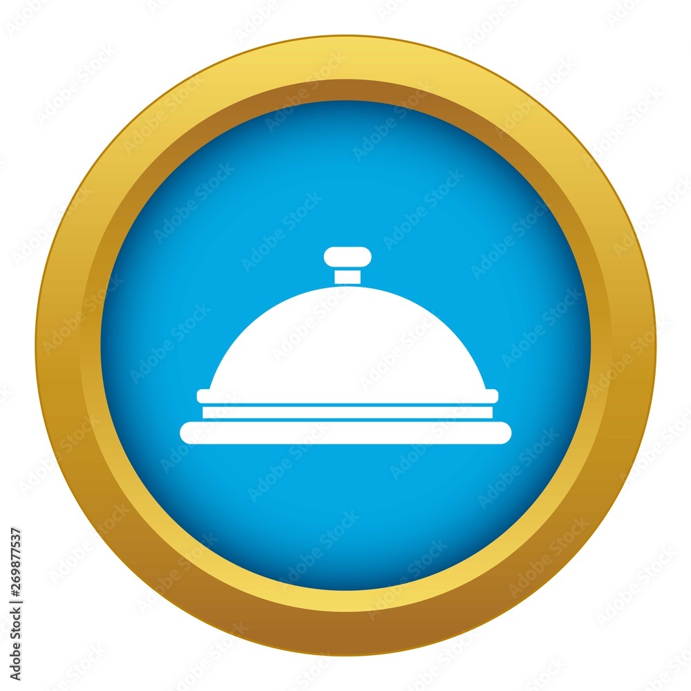 Restaurant cloche icon blue vector isolated on white background for any design Restaurant cloche icon blue vector isolated on white background for any design