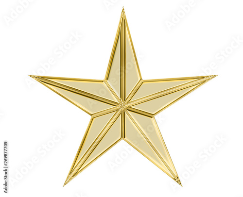 golden star isolated on white background