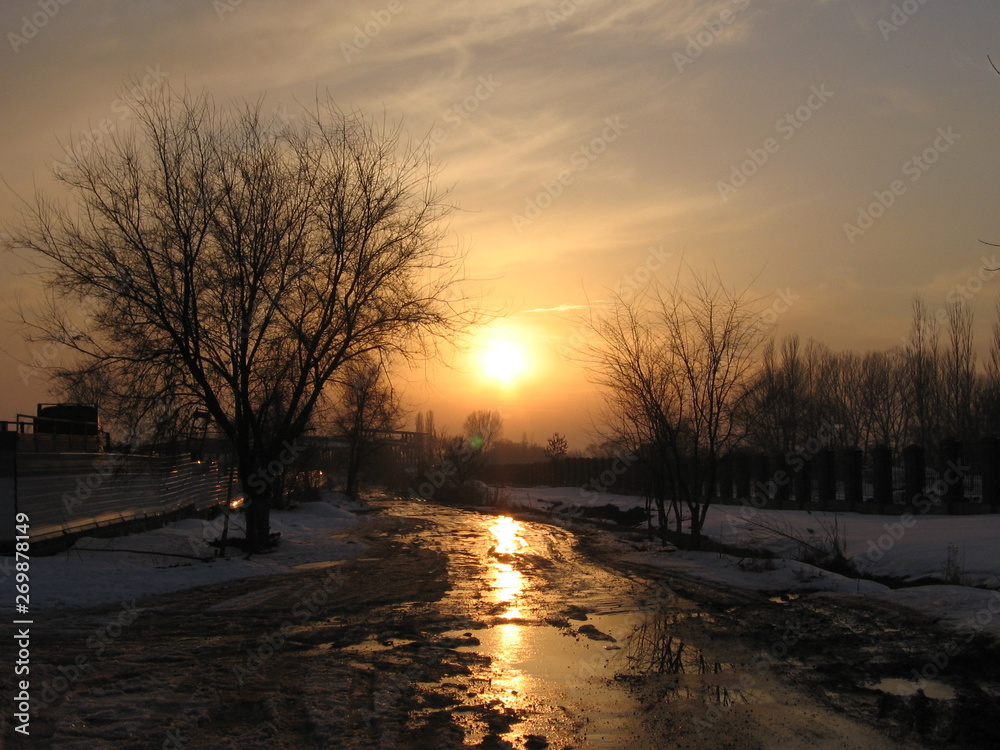 Sunset in Almaty region