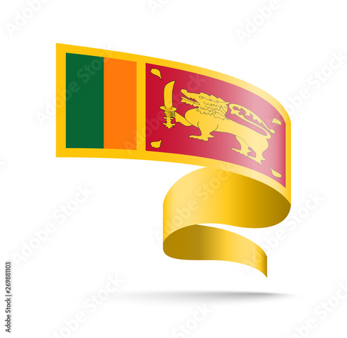 Sri Lanka flag in the form of wave ribbon.