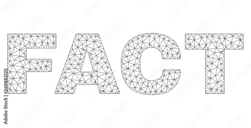 Mesh vector FACT text. Abstract lines and circle dots are organized into FACT black carcass symbols. Linear carcass flat triangular mesh in eps vector format. Mesh vector FACT text. Abstract lines and circle dots are organized into FACT black carcass symbols. Linear carcass flat triangular mesh in eps vector format.