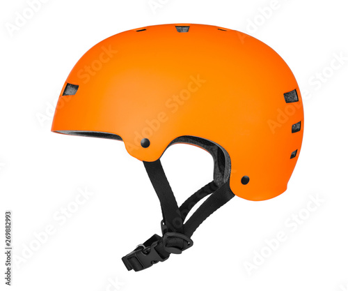 Bicycle helmet on white background