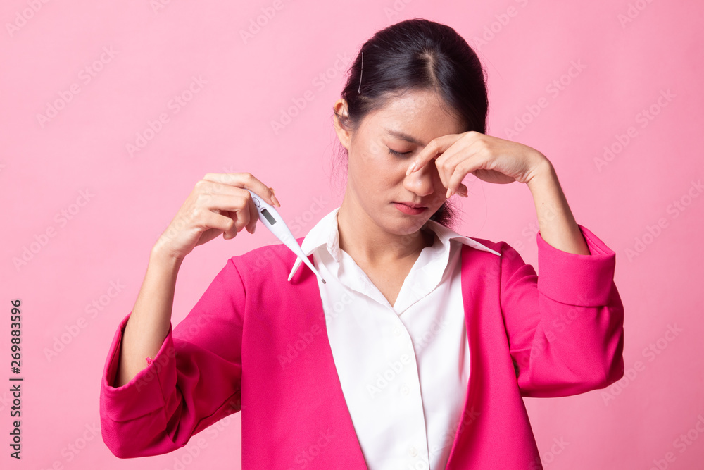 Young Asian woman got sick and flu. Young Asian woman got sick and flu.