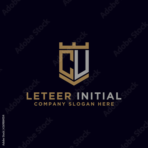 logo design inspiration for companies from the initial letters of the CU logo icon. -Vector