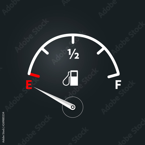 Modern fuel indicator with low fuel level