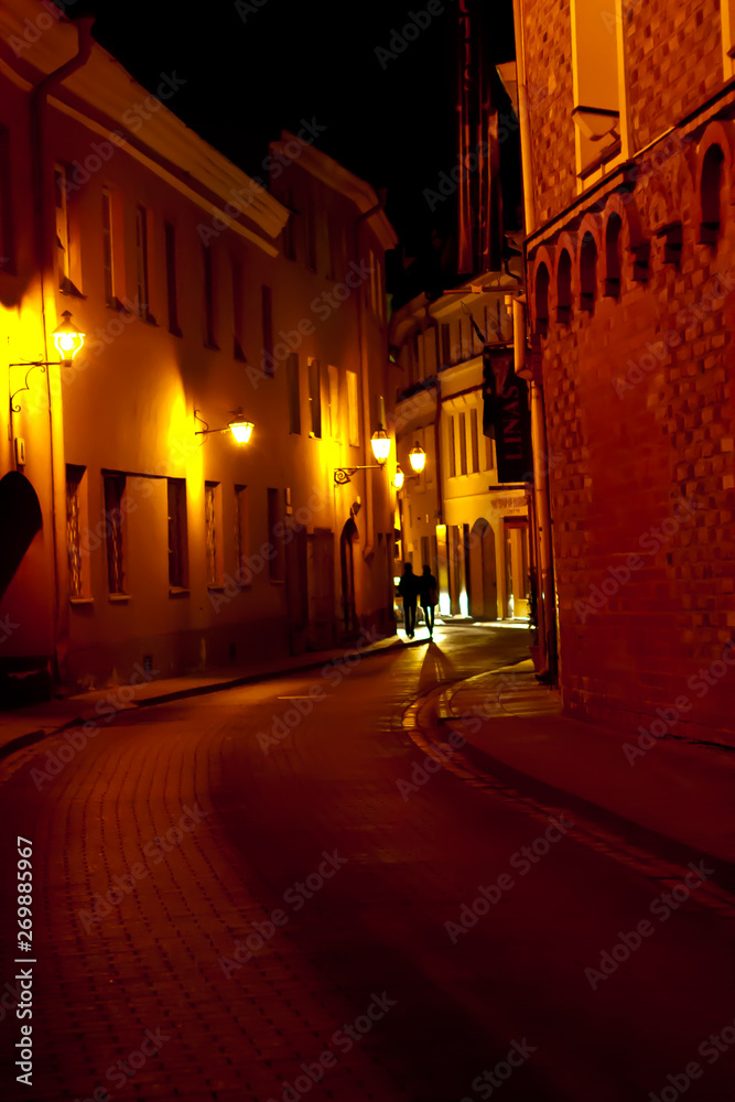 street at night in the old town