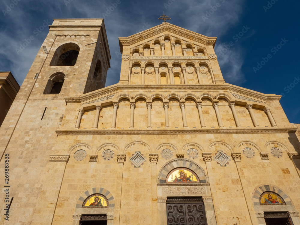 The façade of the Cathedral of Cagliari in Sardinia