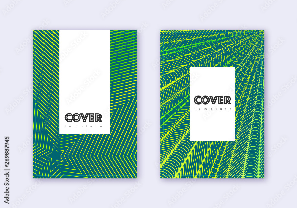 Hipster cover design template set. Green abstract Hipster cover design template set. Green abstract