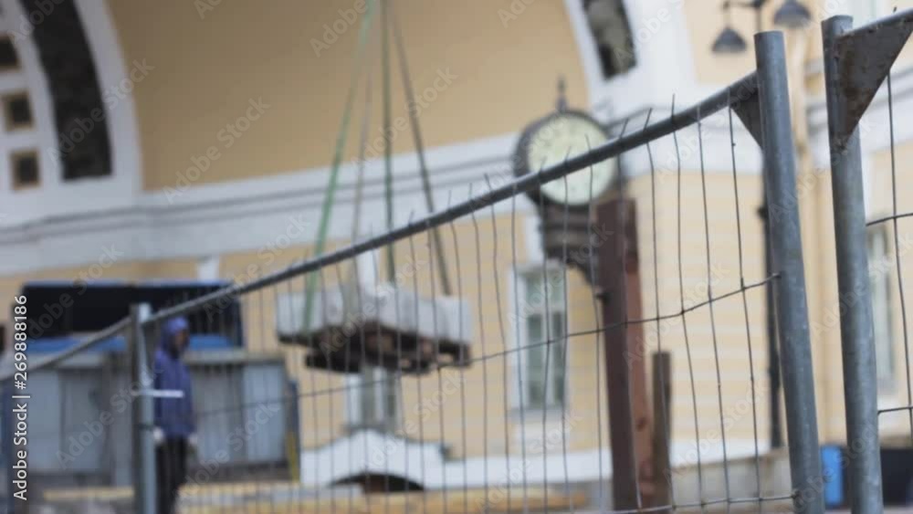 crane loading truck  crew logistic