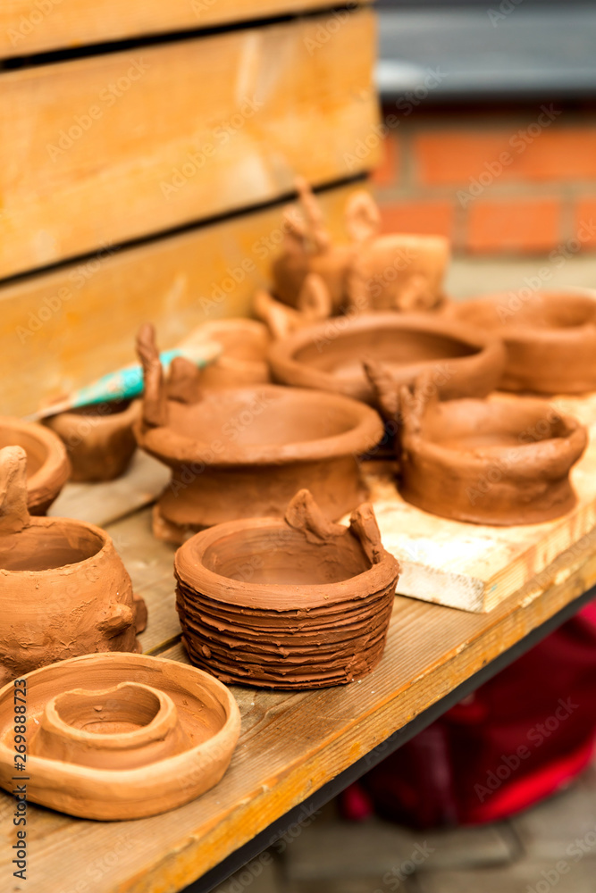 A product from raw unfired clay modeling A product from raw unfired clay modeling
