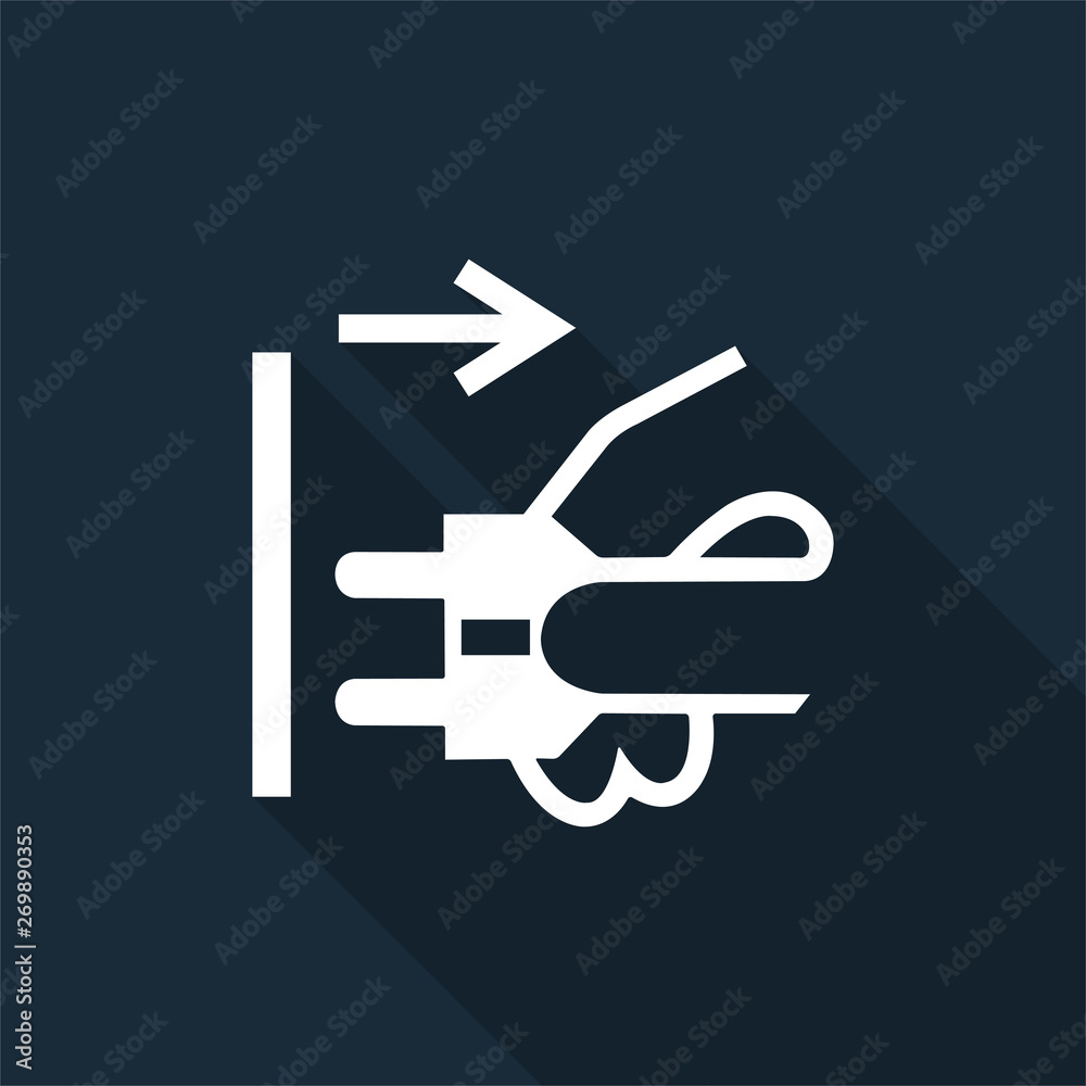 PPE Icon.Disconnect Mains Plug From Electrical Outlet Symbol Sign Isolate On Black Background,Vector Illustration