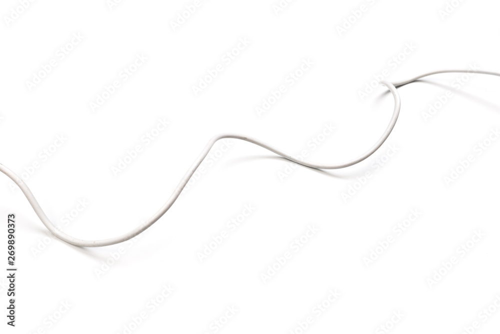 white power cable socket isolated on white background white power cable socket isolated on white background