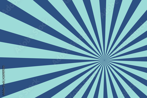 Vector sunburst background. Stripes in retro pop art style