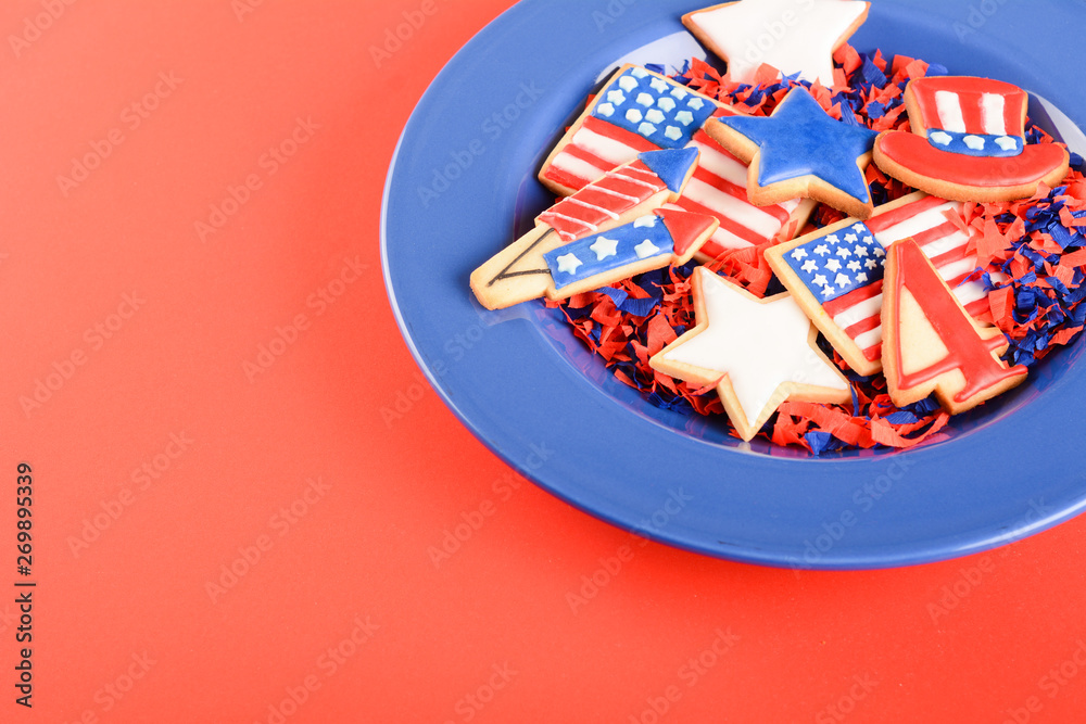 Obraz premium Patriotic cookies for 4th of July.