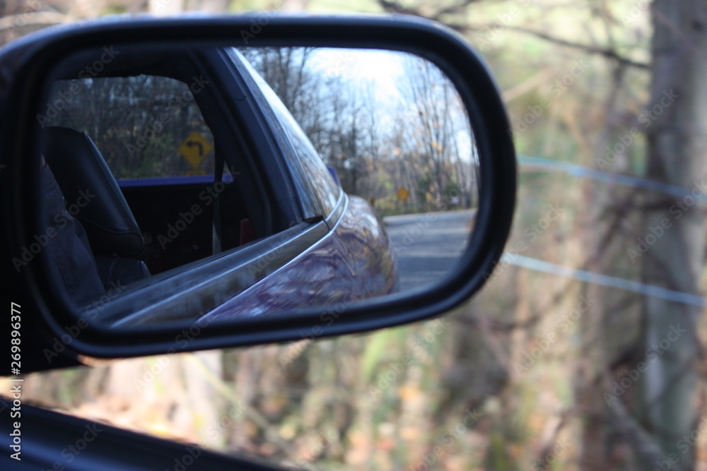 Car side mirror view