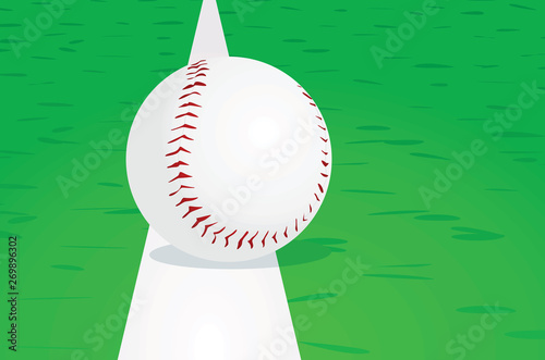 Baseball ball on line. vector illustration