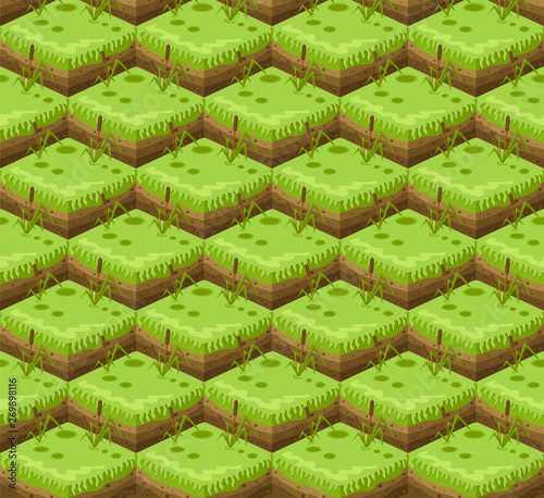 Soil layers vector isometric pattern