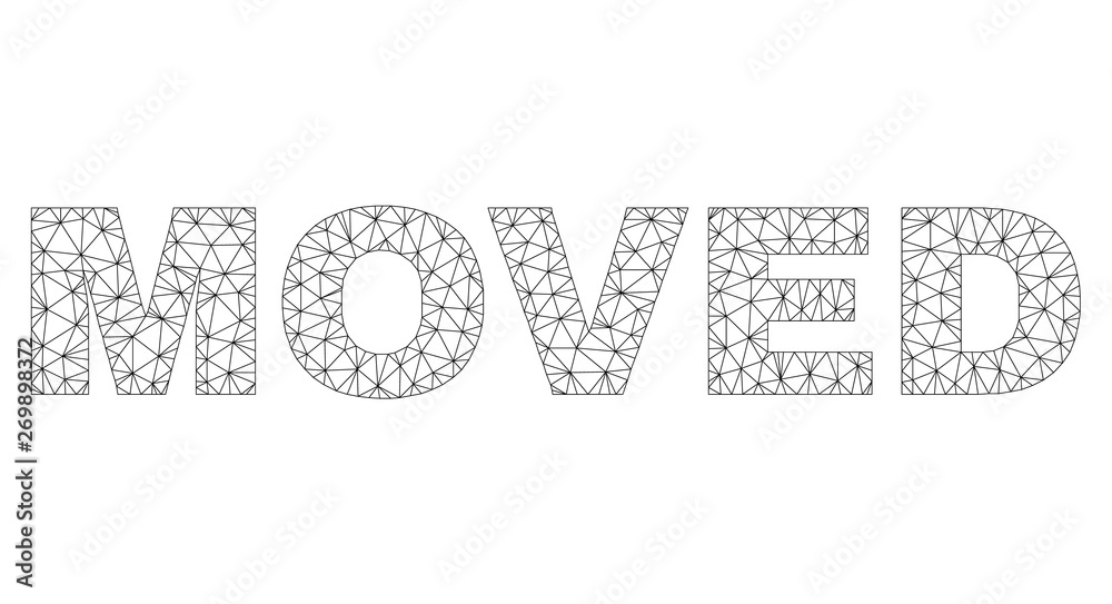 Mesh vector MOVED text. Abstract lines and points form MOVED black carcass symbols. Wire carcass flat polygonal network in vector format. Mesh vector MOVED text. Abstract lines and points form MOVED black carcass symbols. Wire carcass flat polygonal network in vector format.