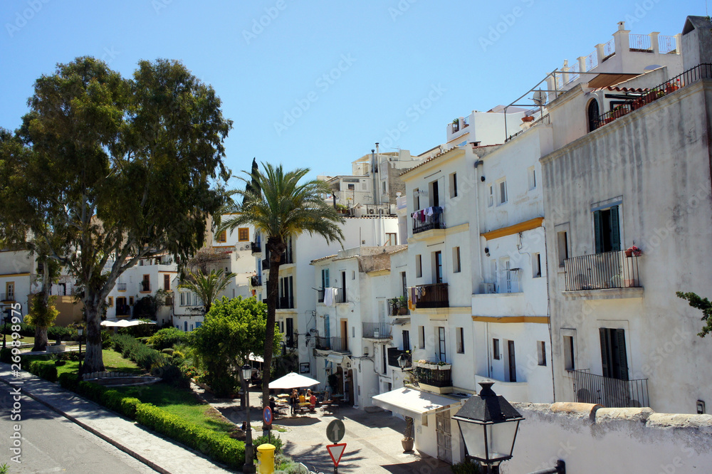 Street of the old city.Ibiza Island.Spain.