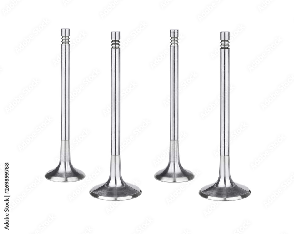 Car engine valves isolated on white Car engine valves isolated on white
