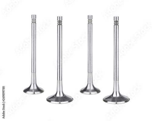 Car engine valves isolated on white