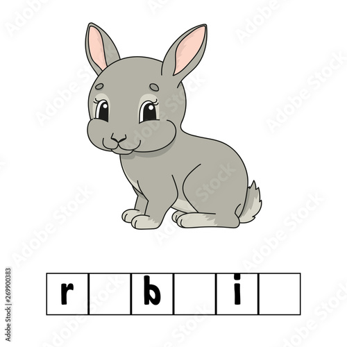 Words puzzle. Education developing worksheet. Learning game for kids. Activity page. Puzzle for children. Riddle for preschool. Simple flat isolated vector illustration in cute cartoon style.