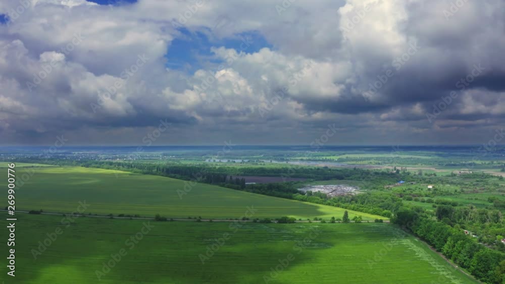 Beautiful Flying in Nature Among the Clouds