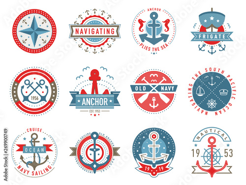Nautical logo template set