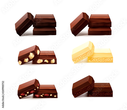 Chocolate Pieces Realistic Set