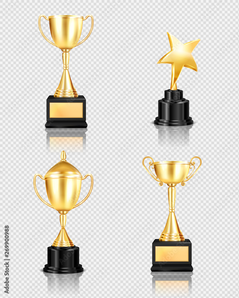 Trophy Awards Realistic Set Trophy Awards Realistic Set