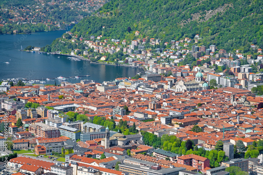 Como - The the City with the Cathedral and lake Como.