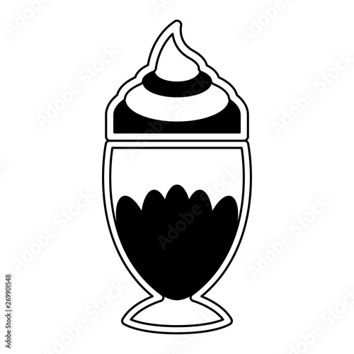 Isolated monochrome frappe icon - Vector illustration design